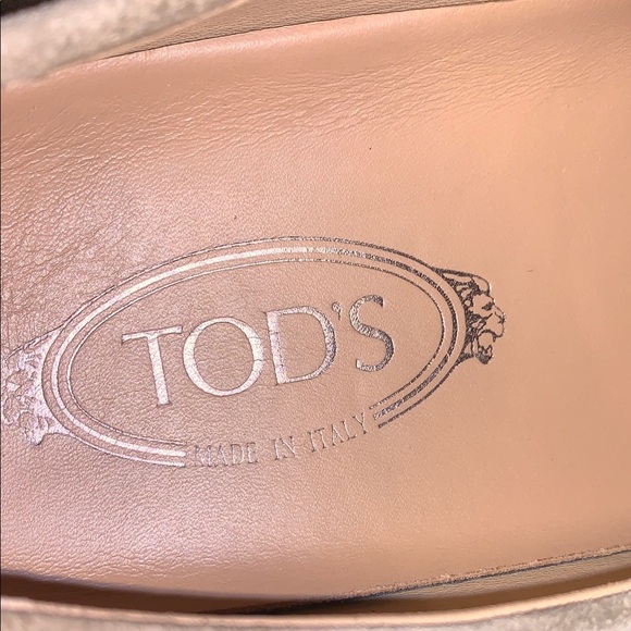 Tod's Gray Suede Calf Leather Slip-On Loafers Driving Shoes Rubber Sole Men’s 8 - Picture 12 of 13